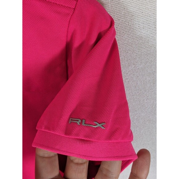 RLX Ralph Lauren Polo Shirt Womens Medium Bright Hot Pink Short Sleeve Golf - Picture 6 of 9